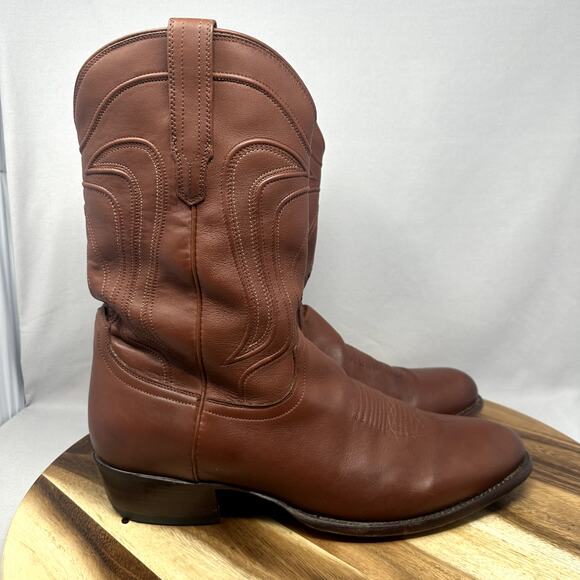 Tecovas The Cartwright Men's Size US 15 D Brown Mid Calf Leather Western Boots